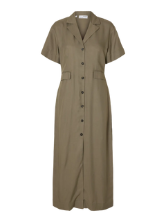 Natuk Ss Buttoned Ankle Dress B - Vetiver