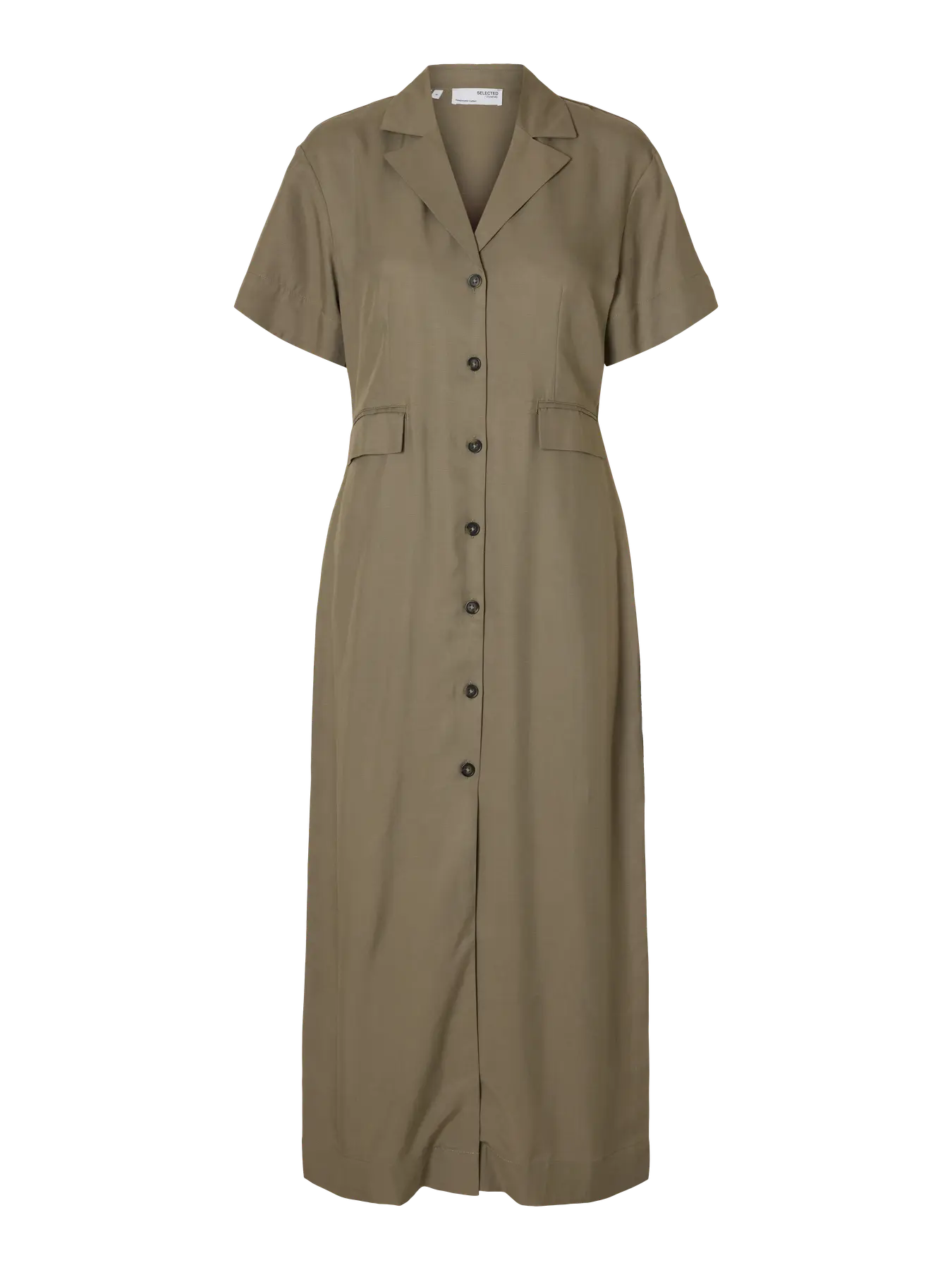 Natuk Ss Buttoned Ankle Dress B - Vetiver