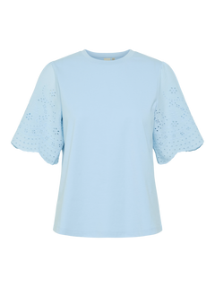 Yaslex Ss Top W. Emb Sleeves S. - Clear Sky