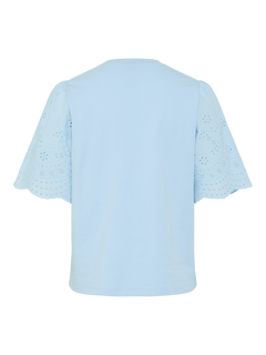 Yaslex Ss Top W. Emb Sleeves S. - Clear Sky