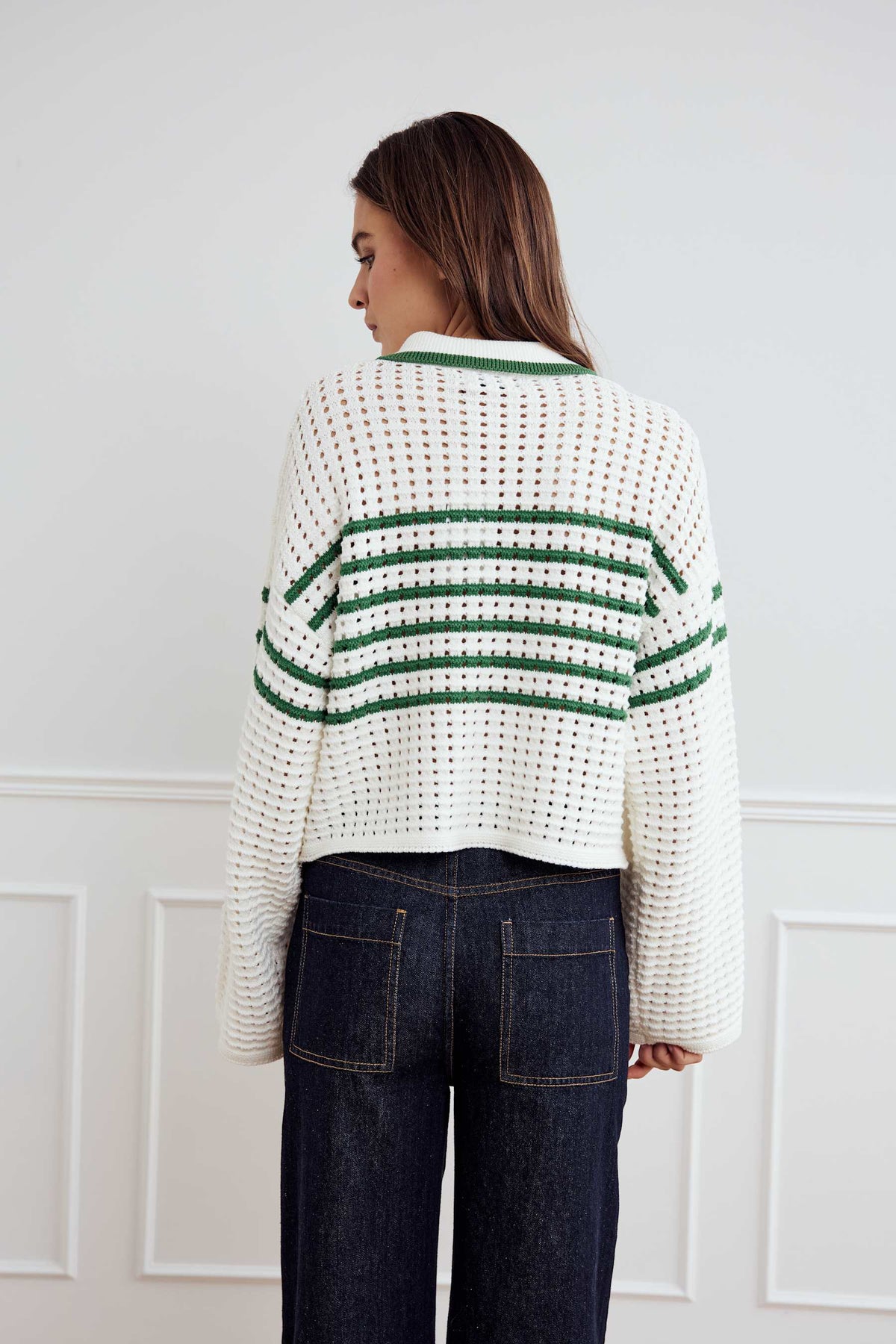 Leen Knit - Talani Green Stripe