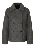 Alma Boucle Wool Blend Jacket - Medium Grey Melange