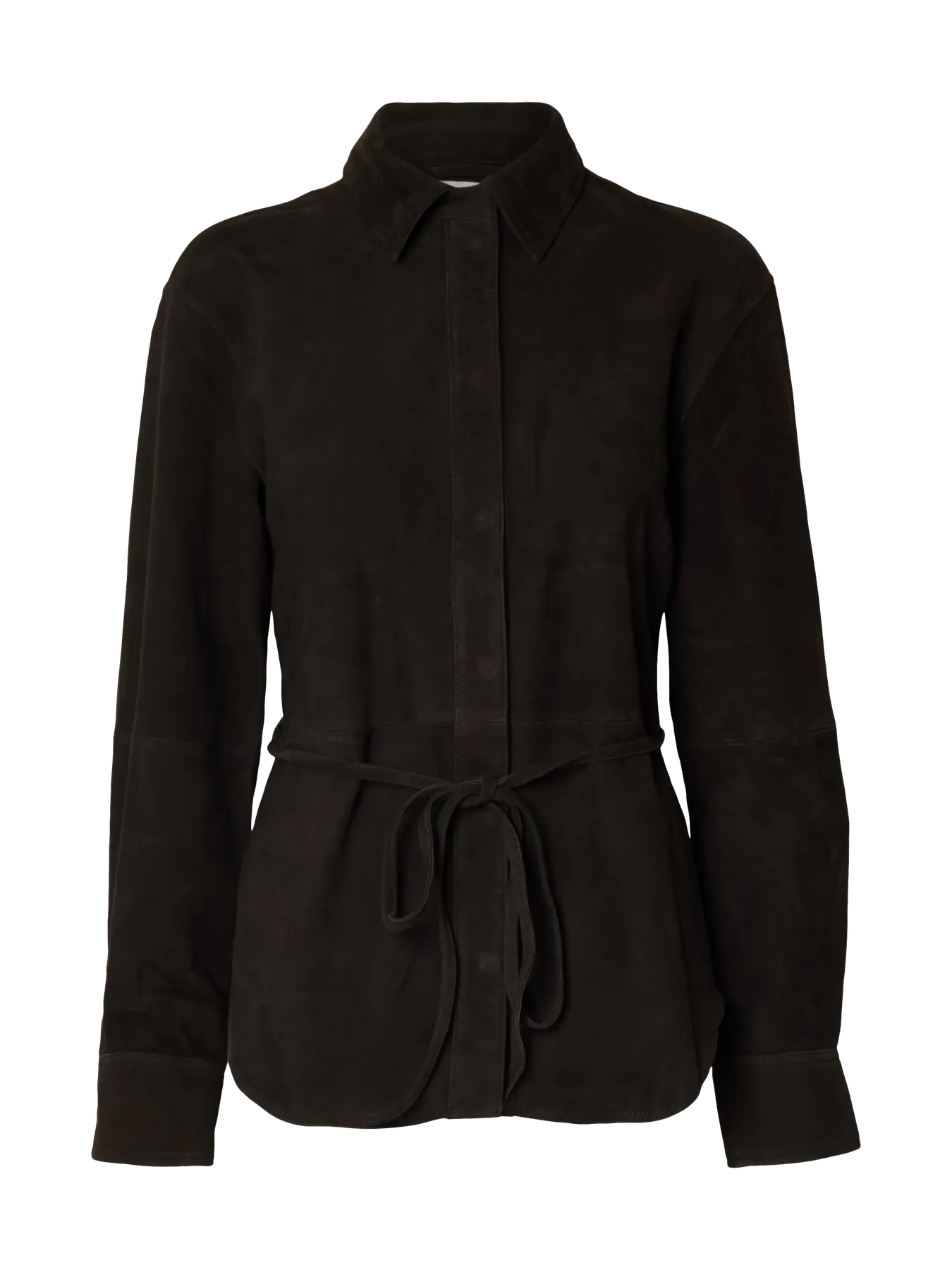 Fia Ls Suede Shirt - Espresso