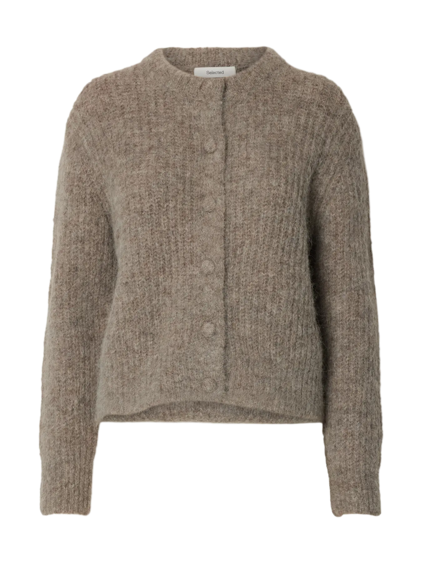 Gabriella Ls Button Kofta Ex - Steel Gray Melange