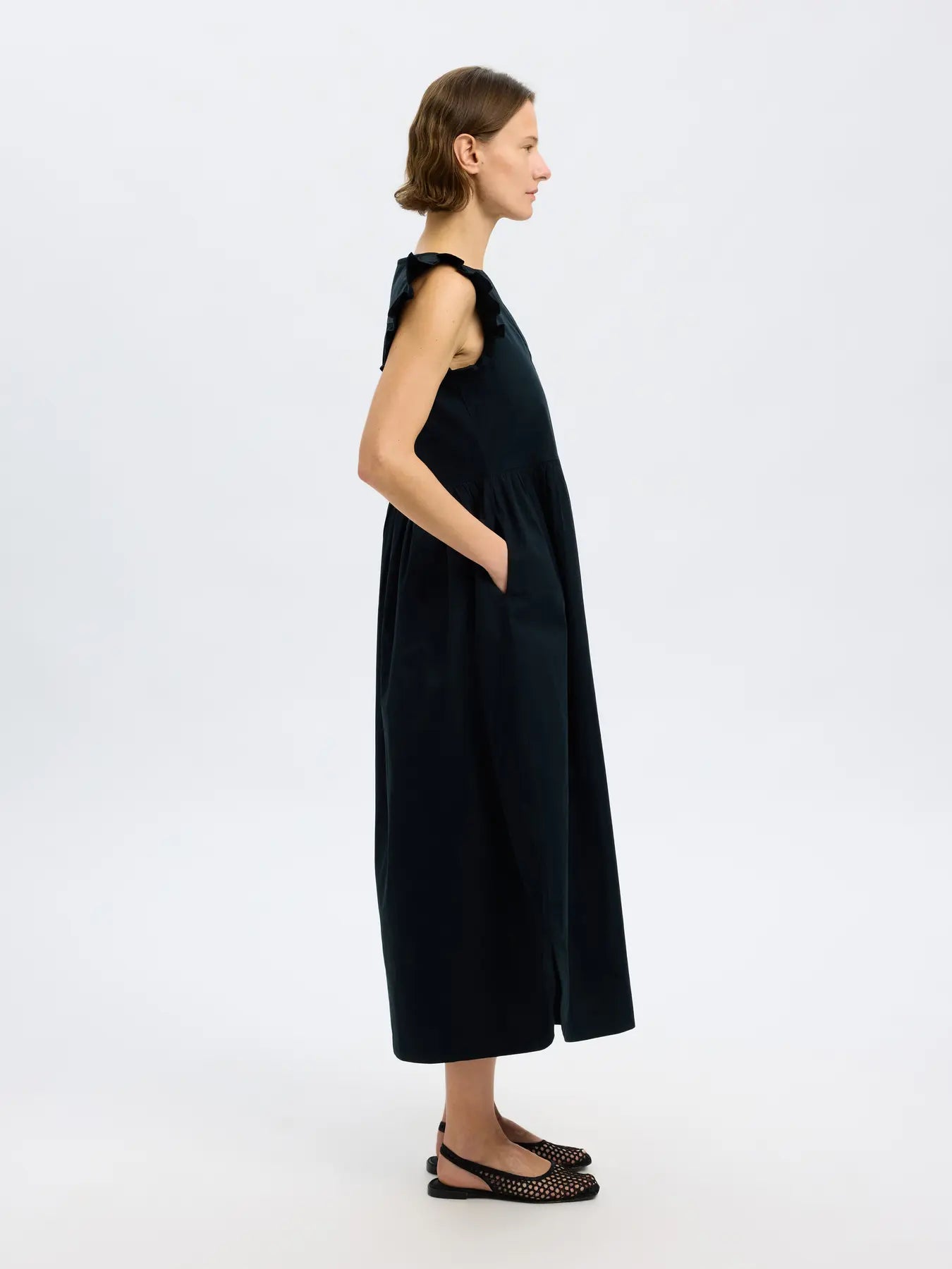 Blair-Ida Sl Long Dress B - Black