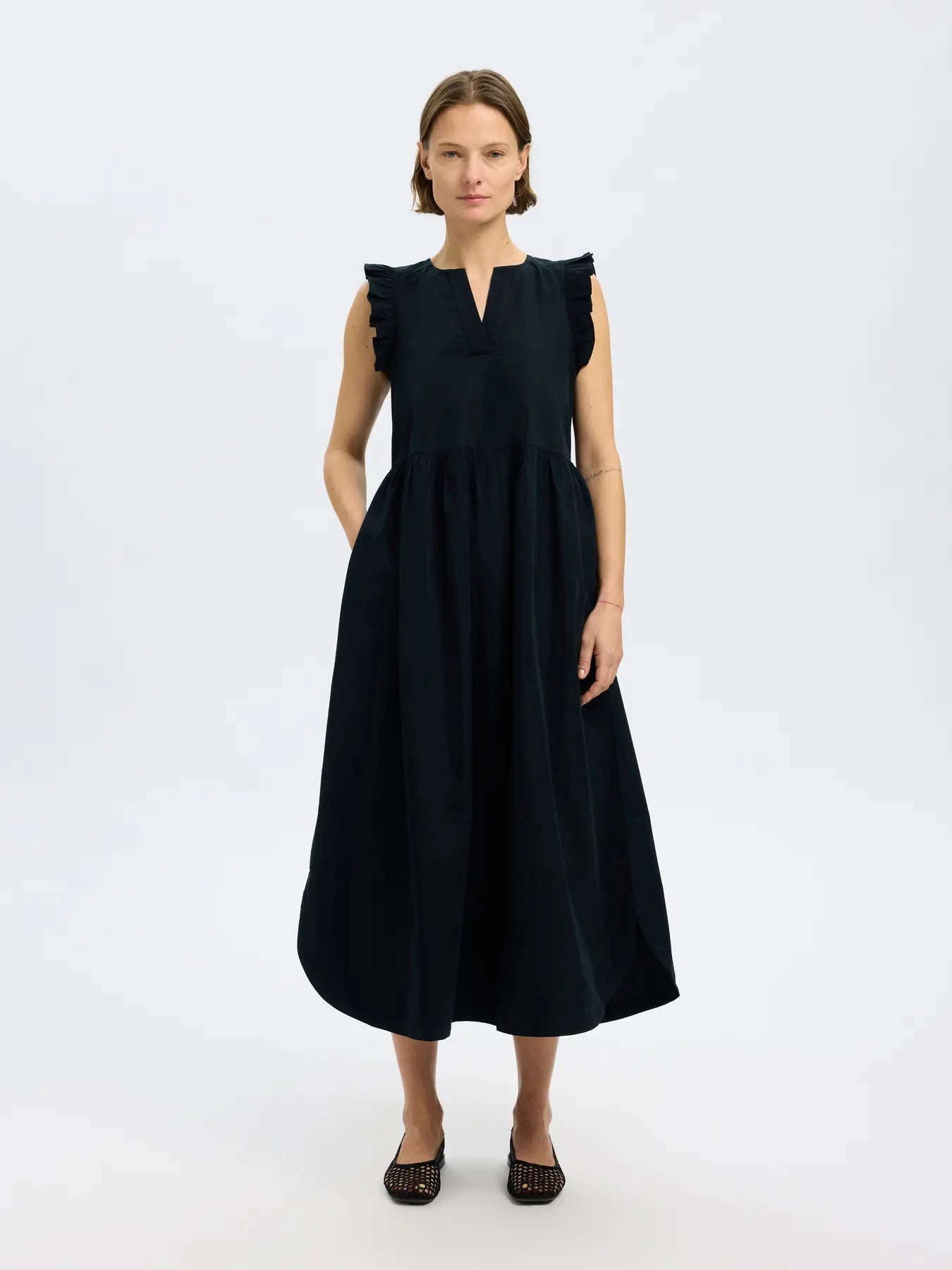 Blair-Ida Sl Long Dress B - Black
