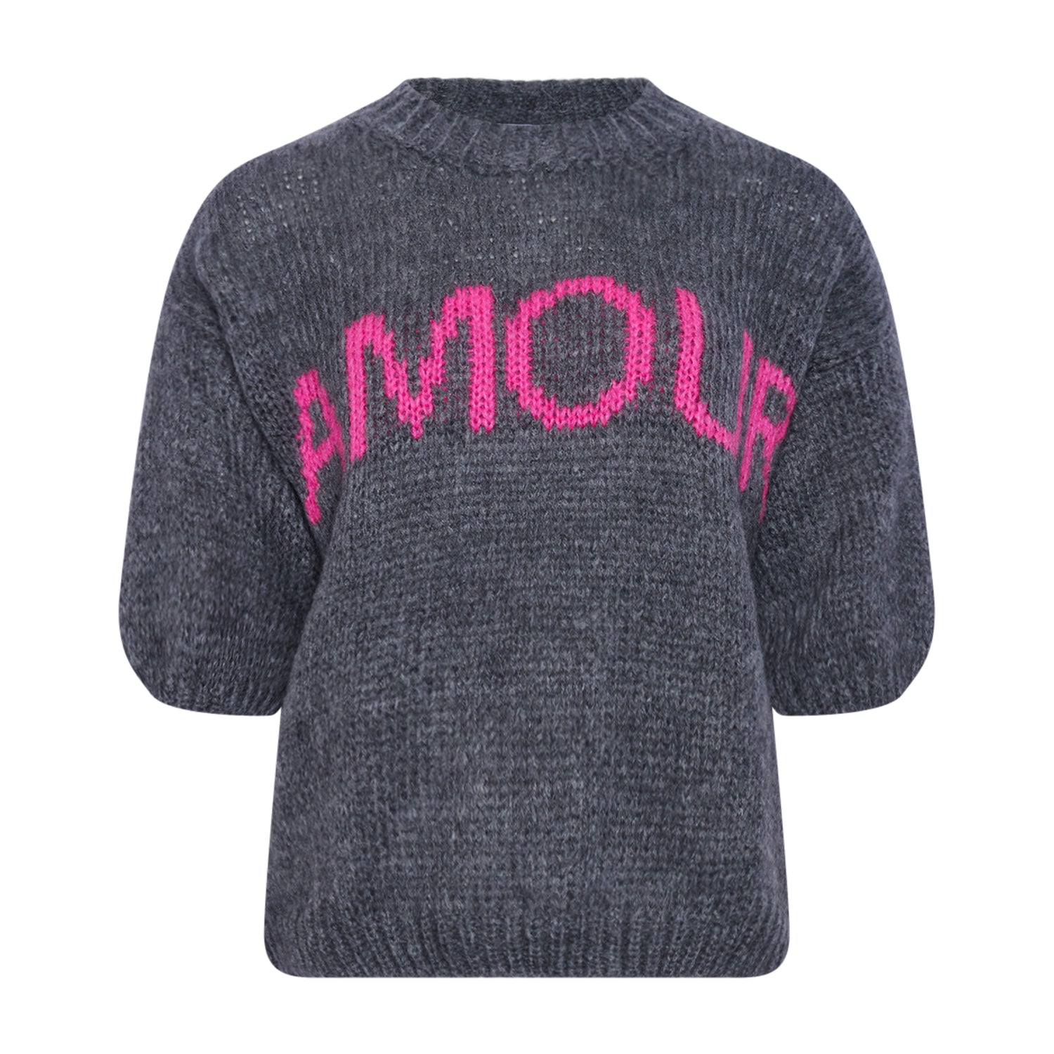 Amour Knit - Dark Grey/Pink