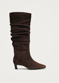 Kalila Suede Leather Boots - Brown
