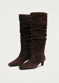 Kalila Suede Leather Boots - Brown