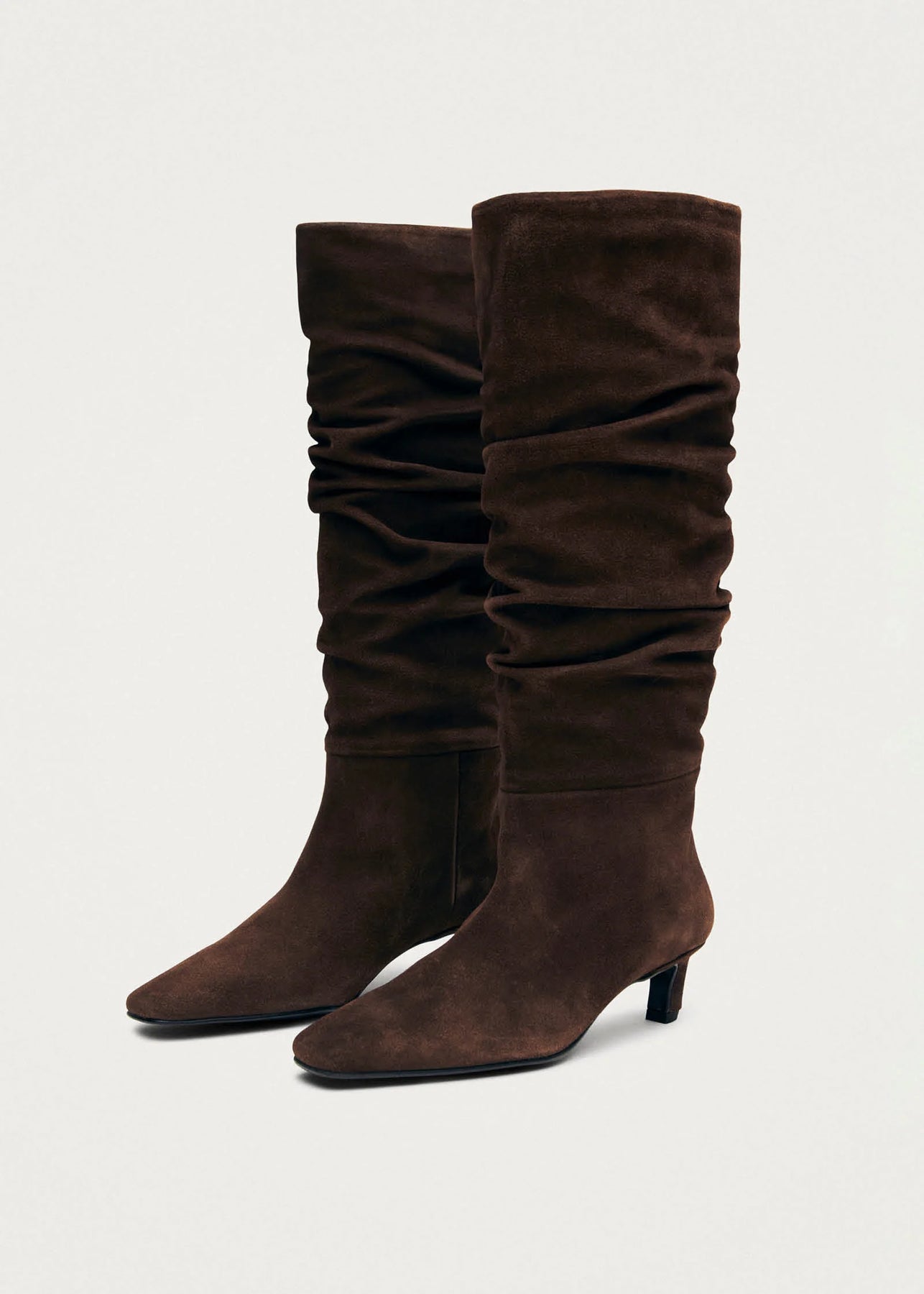 Kalila Suede Leather Boots - Brown