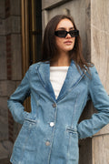 Fitted Denim Blazer - Bering Sea