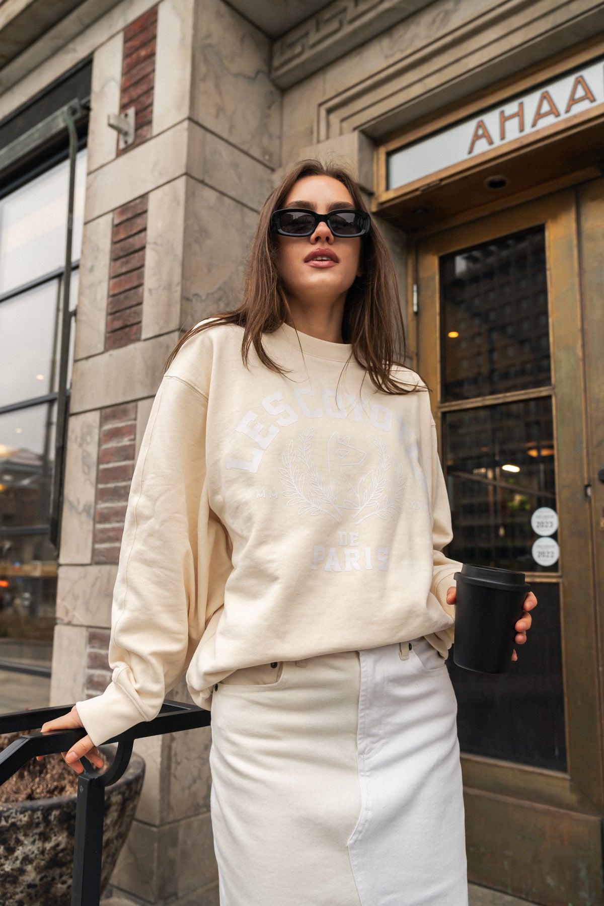 Mascot Logo Sweatshirt - Cream