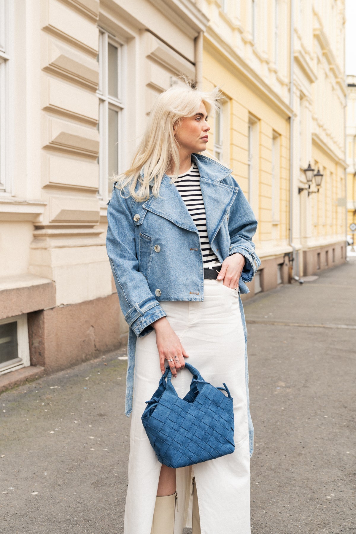 Bobby Denim Trench Jacket - Blue