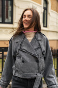 Bobby Denim Trench Jacket - Black