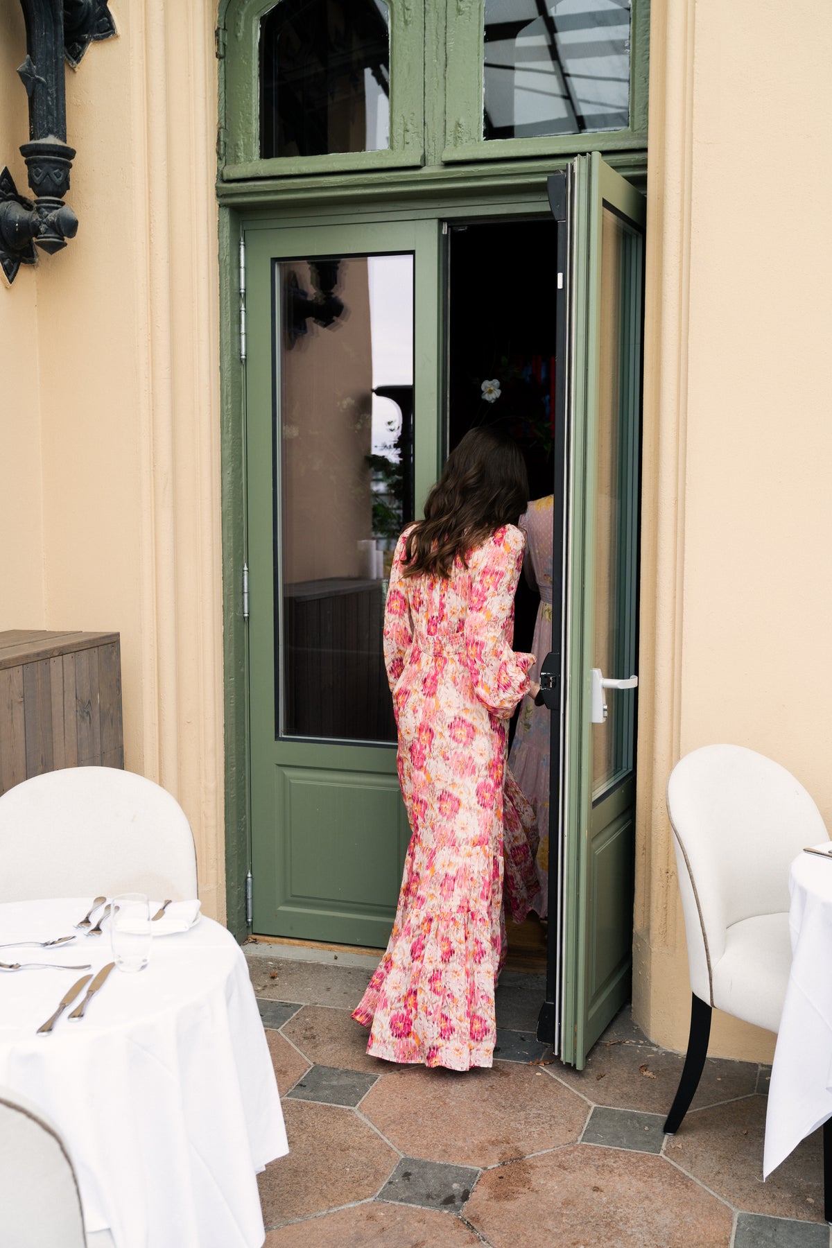 Dotted Georgette Gown - Brushed Blossom