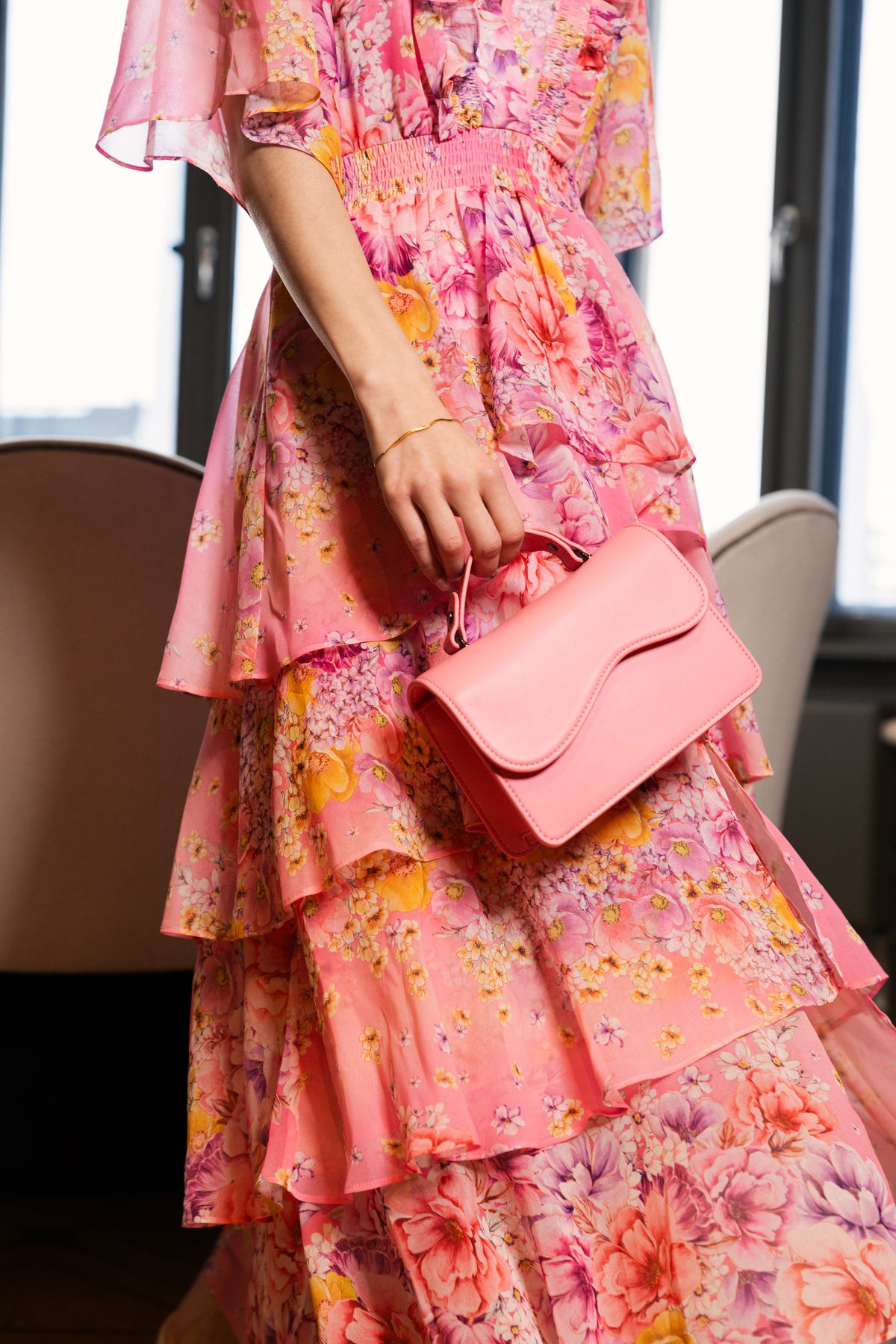 Freya Dress W Tiered Dress - Pink
