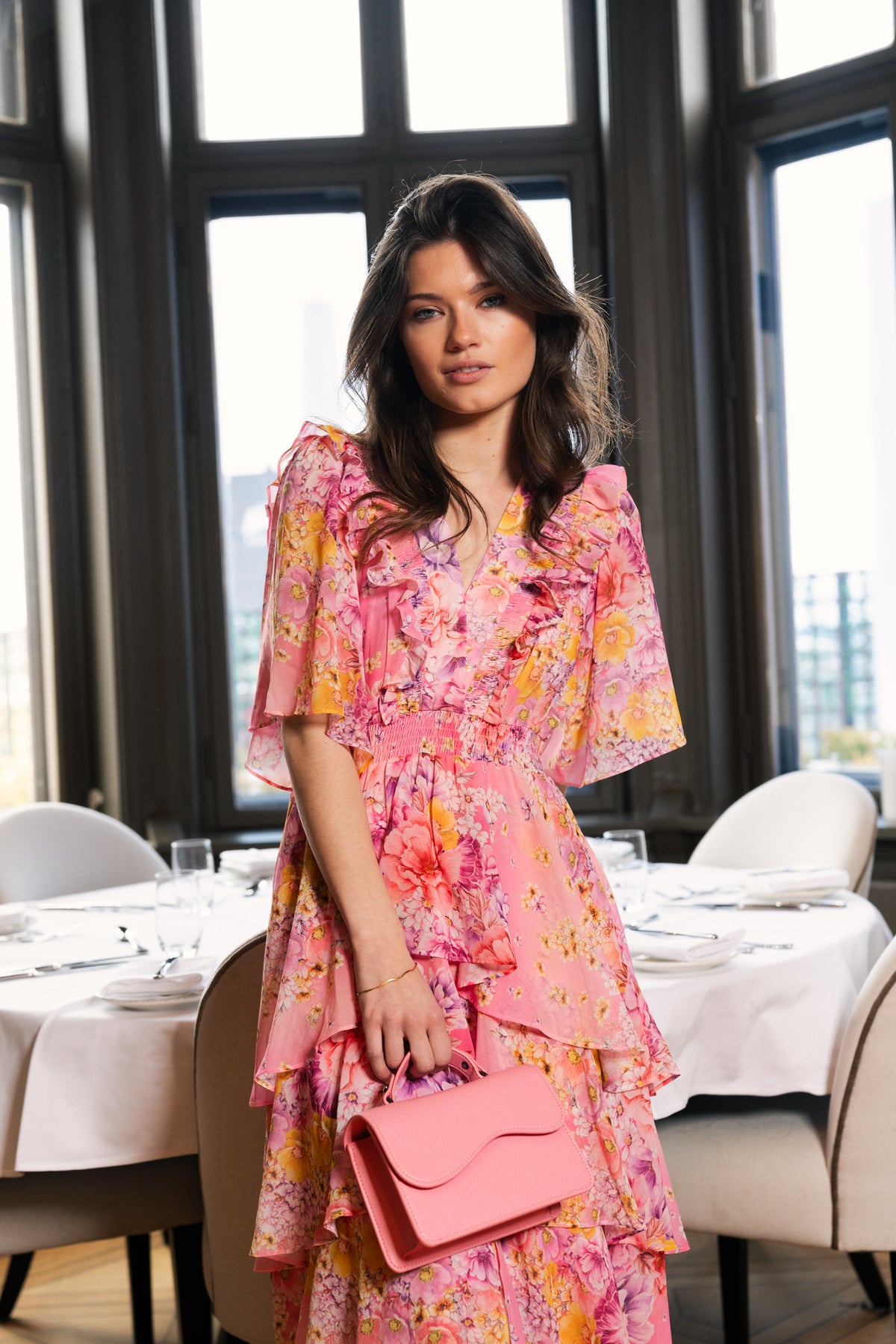Freya Dress W Tiered Dress - Pink