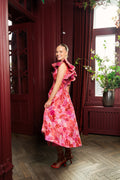 Enchanted Plunge Midi Dress - Misty Rose