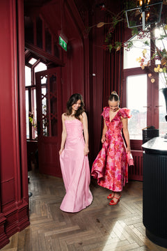 Clarice Draped Maxi Dress - Bon Bon Pink