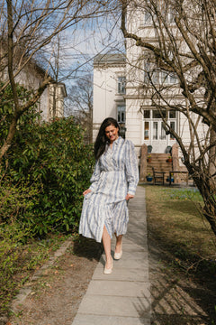 Yastovina Ls Long Shirt Dress - Star White Tovina Print