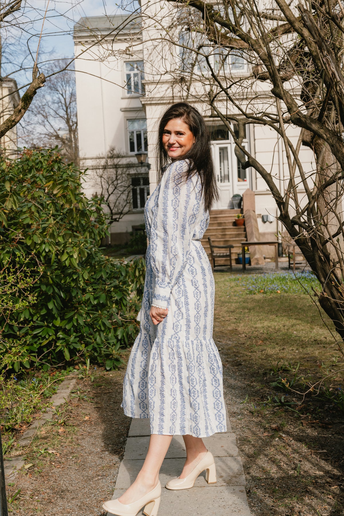 Yastovina Ls Long Shirt Dress - Star White Tovina Print