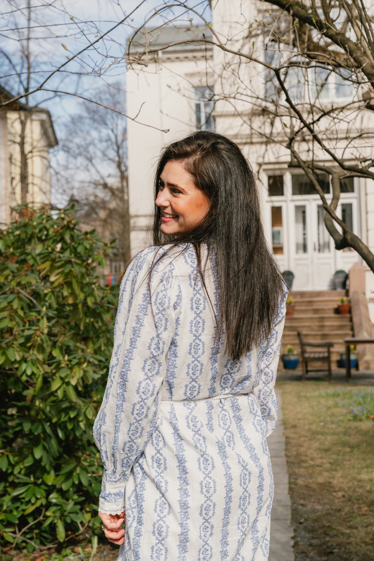 Yastovina Ls Long Shirt Dress - Star White Tovina Print