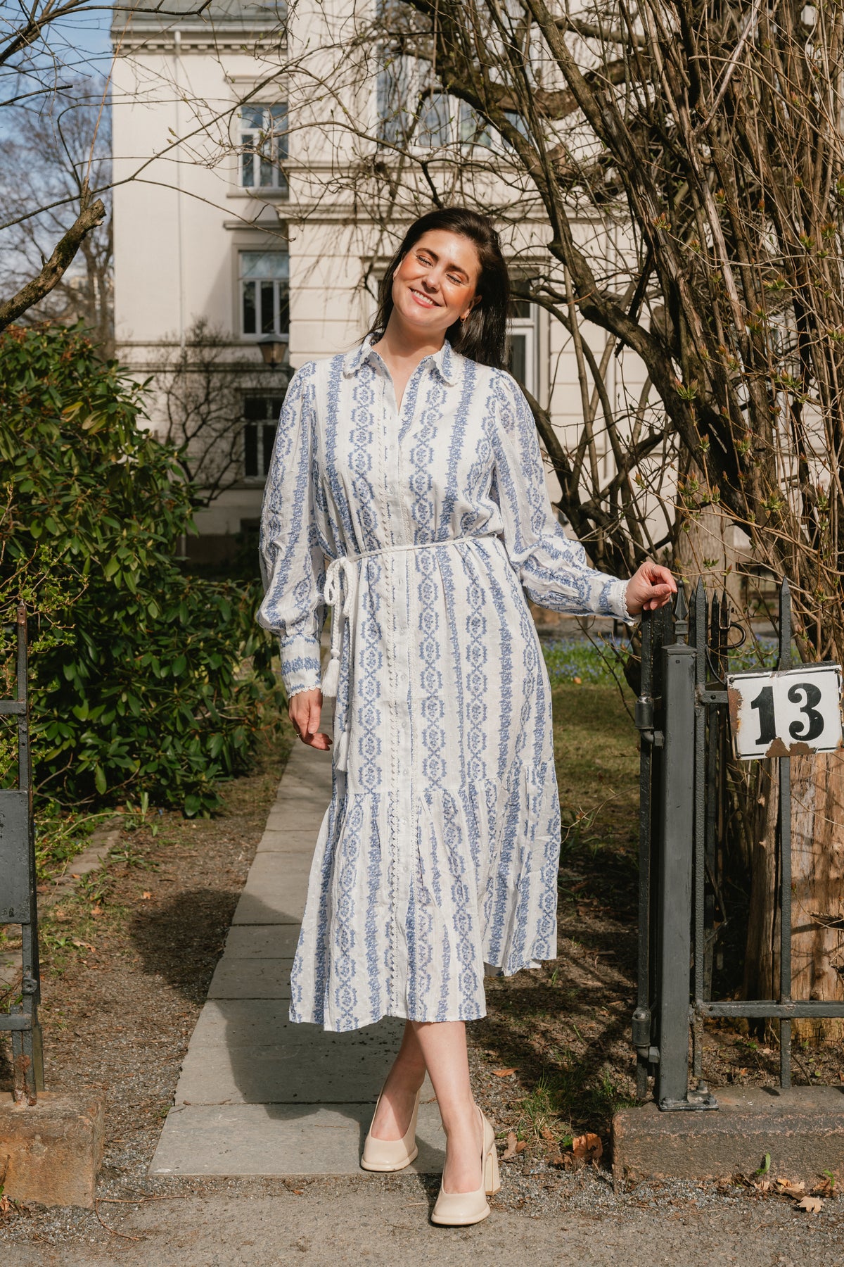 Yastovina Ls Long Shirt Dress - Star White Tovina Print