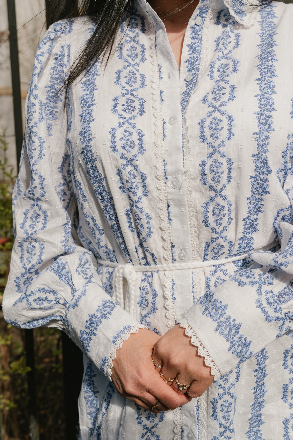 Yastovina Ls Long Shirt Dress - Star White Tovina Print