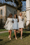 Cotton Slub Mini Dress - Flower Buds