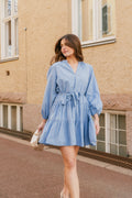 Debbie C Poplin Dress - Light Blue