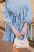 Debbie C Poplin Dress - Light Blue