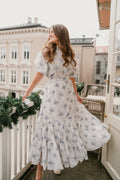 Cotton Slub Midi Dress - Flower Buds
