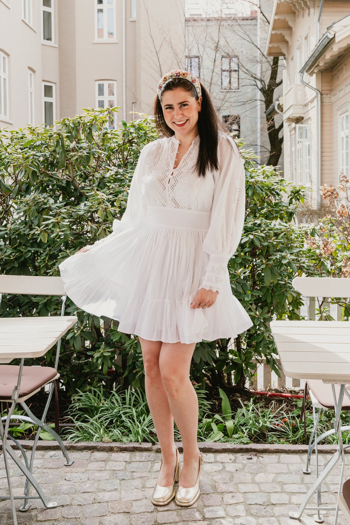 Cotton Slub Mini Dress - Perfect White