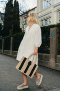 Hillie 3/4 Short Linen Dress B - Snow White