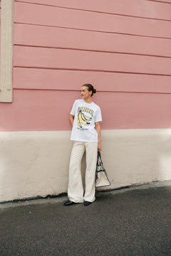 Basic Jersey Banana Relaxed T-Shirt - Bright White