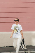 Basic Jersey Banana Relaxed T-Shirt - Bright White