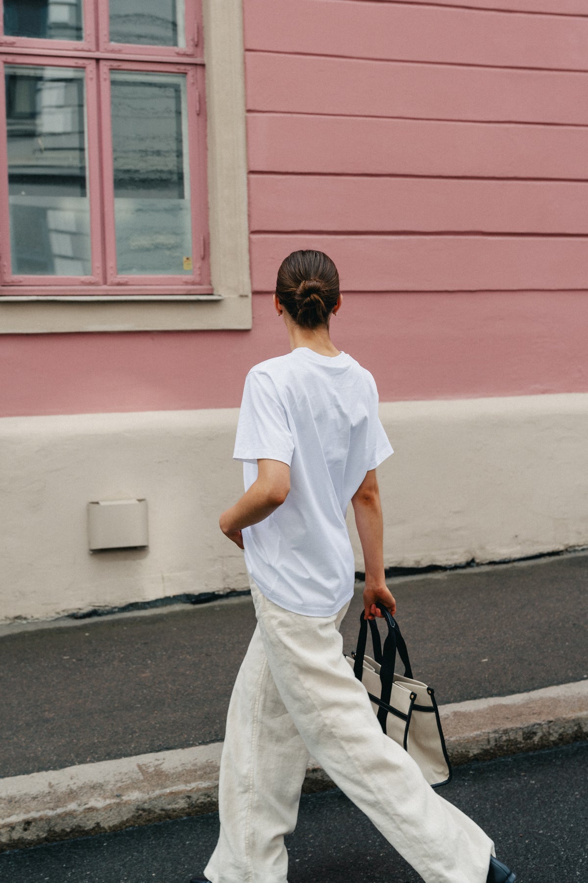 Basic Jersey Banana Relaxed T-Shirt - Bright White