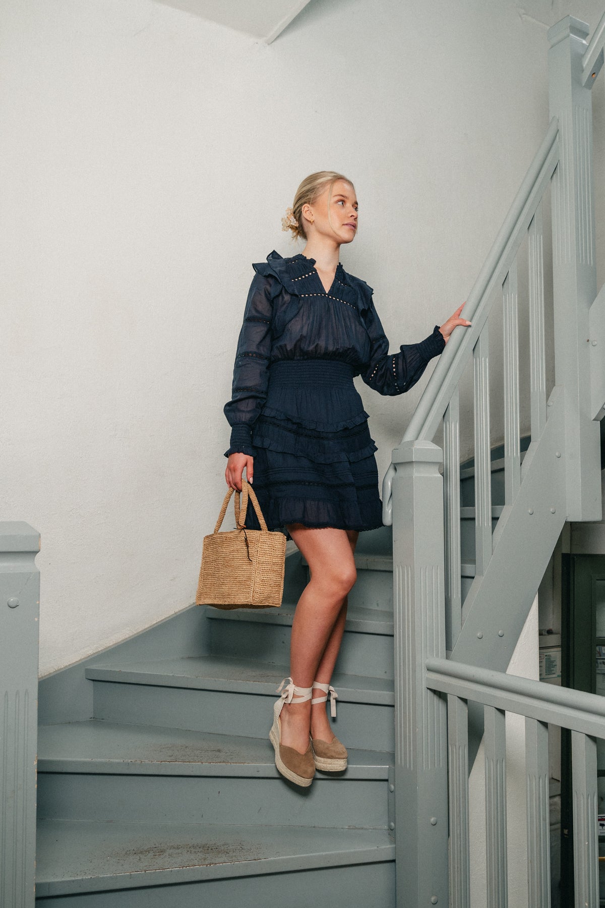 Harmoni S Voile Dress - Navy
