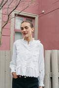Petrine Embroidery Blouse - White