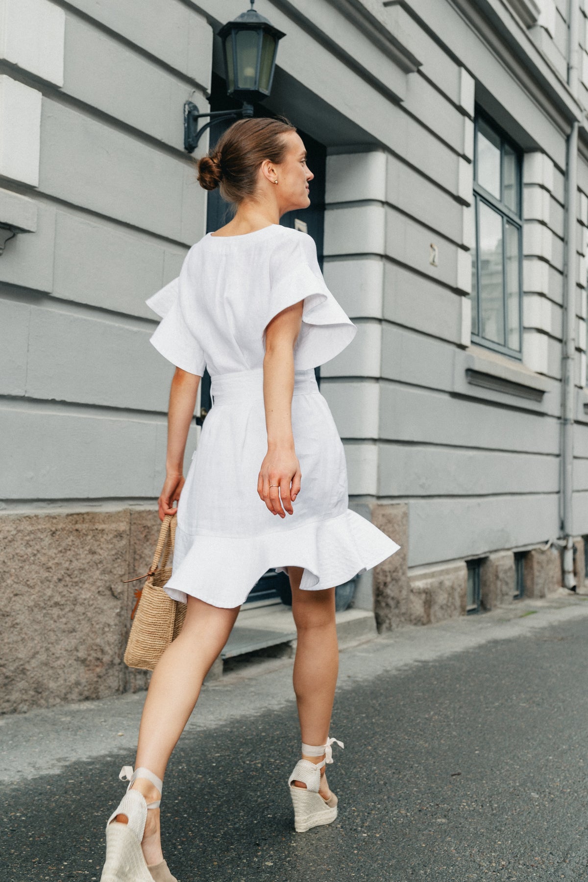 Fia Linen Dress - White