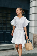Fia Linen Dress - White