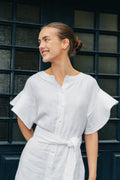 Fia Linen Dress - White