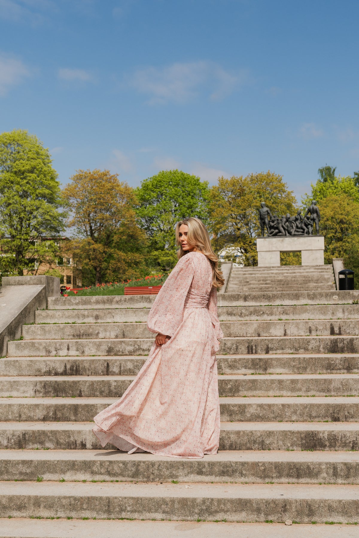 Lamia V-Neck Maxi Dress - Mist