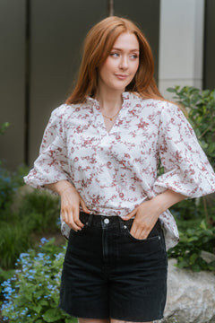 Trinidad Blouse - Red Ornament Print