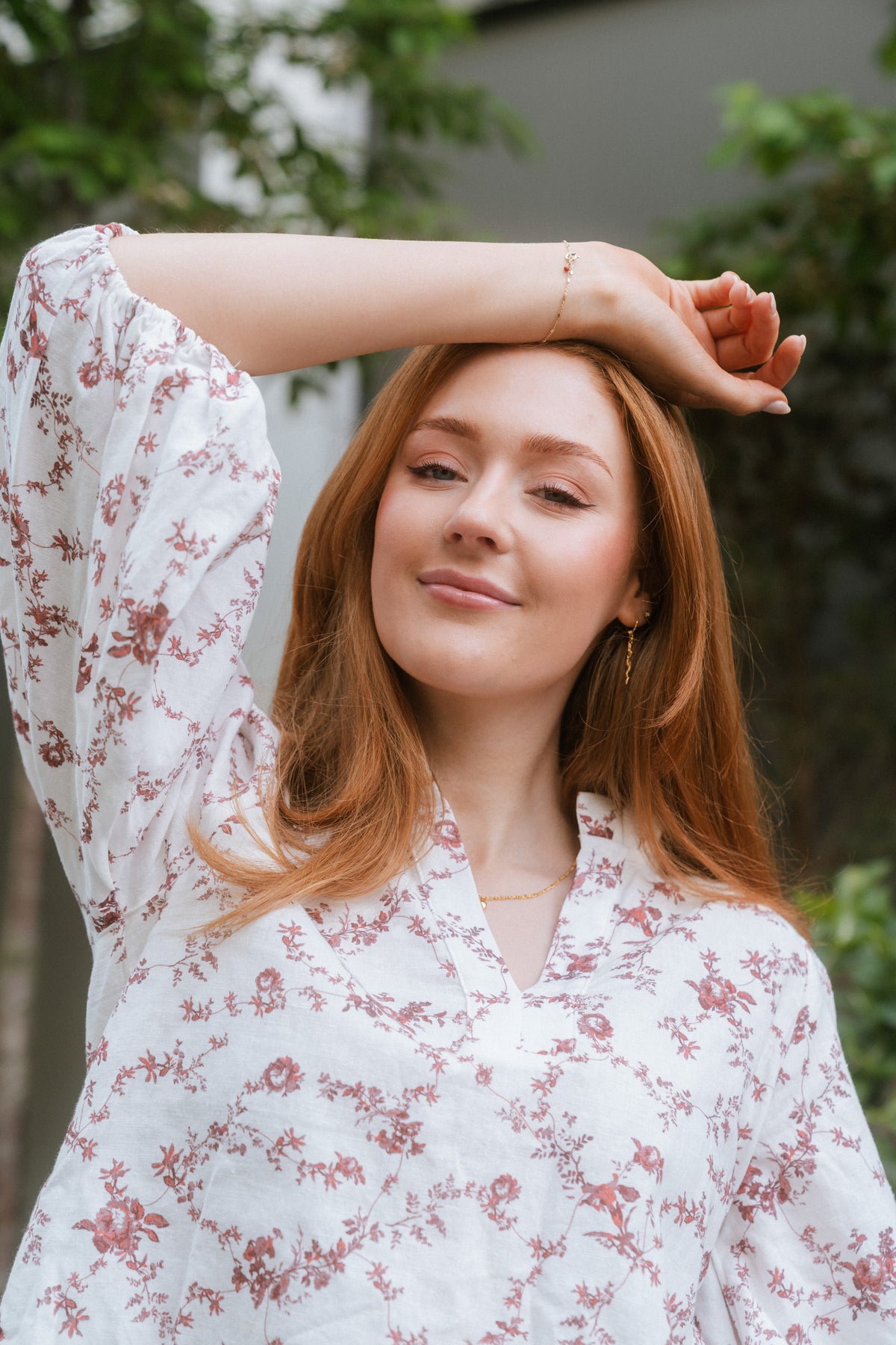 Trinidad Blouse - Red Ornament Print