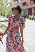 Dominica Long Linen Dress - Black