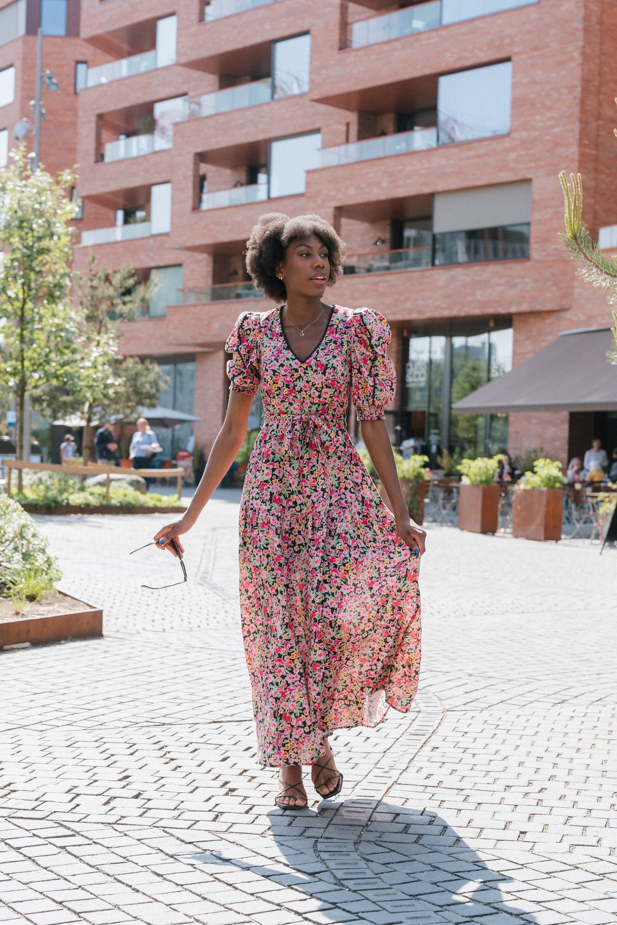 Dominica Long Linen Dress - Black