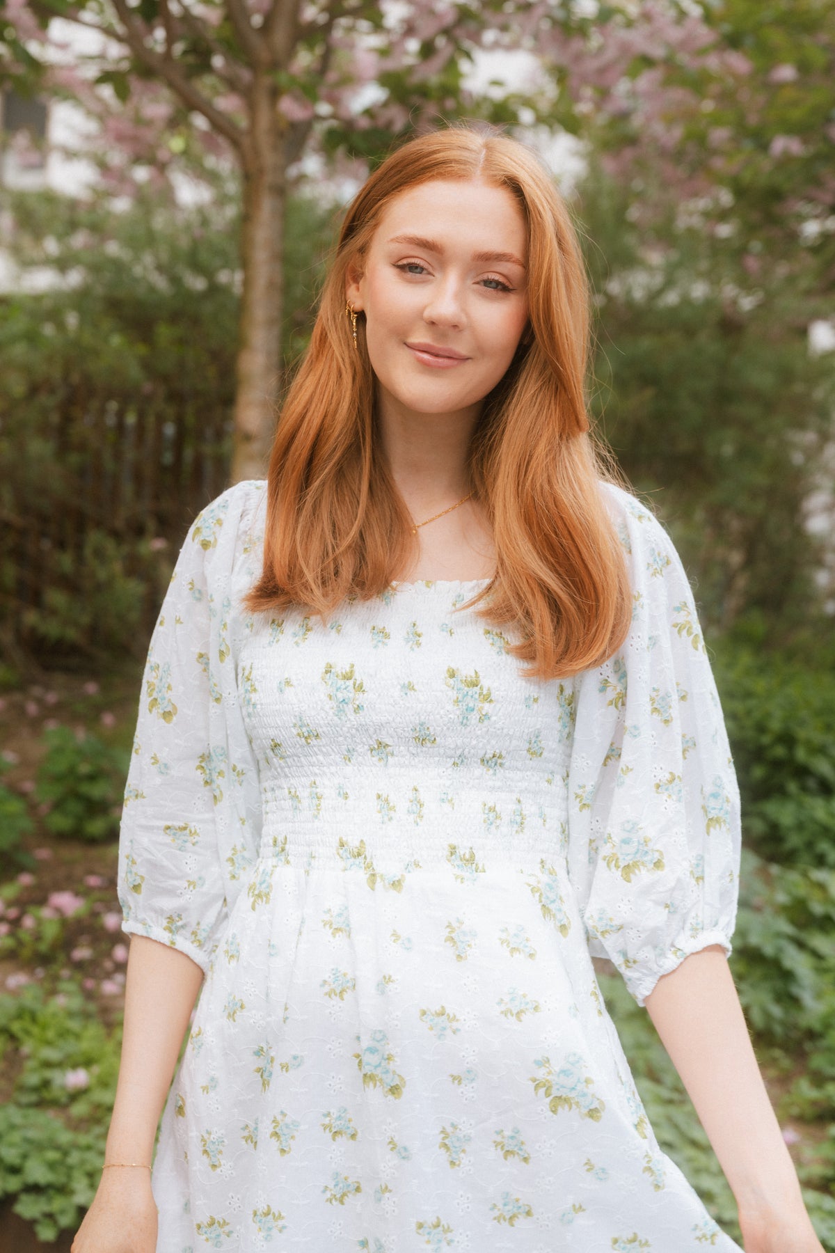 Michelle Dress - Mint Rose Print