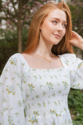 Michelle Dress - Mint Rose Print