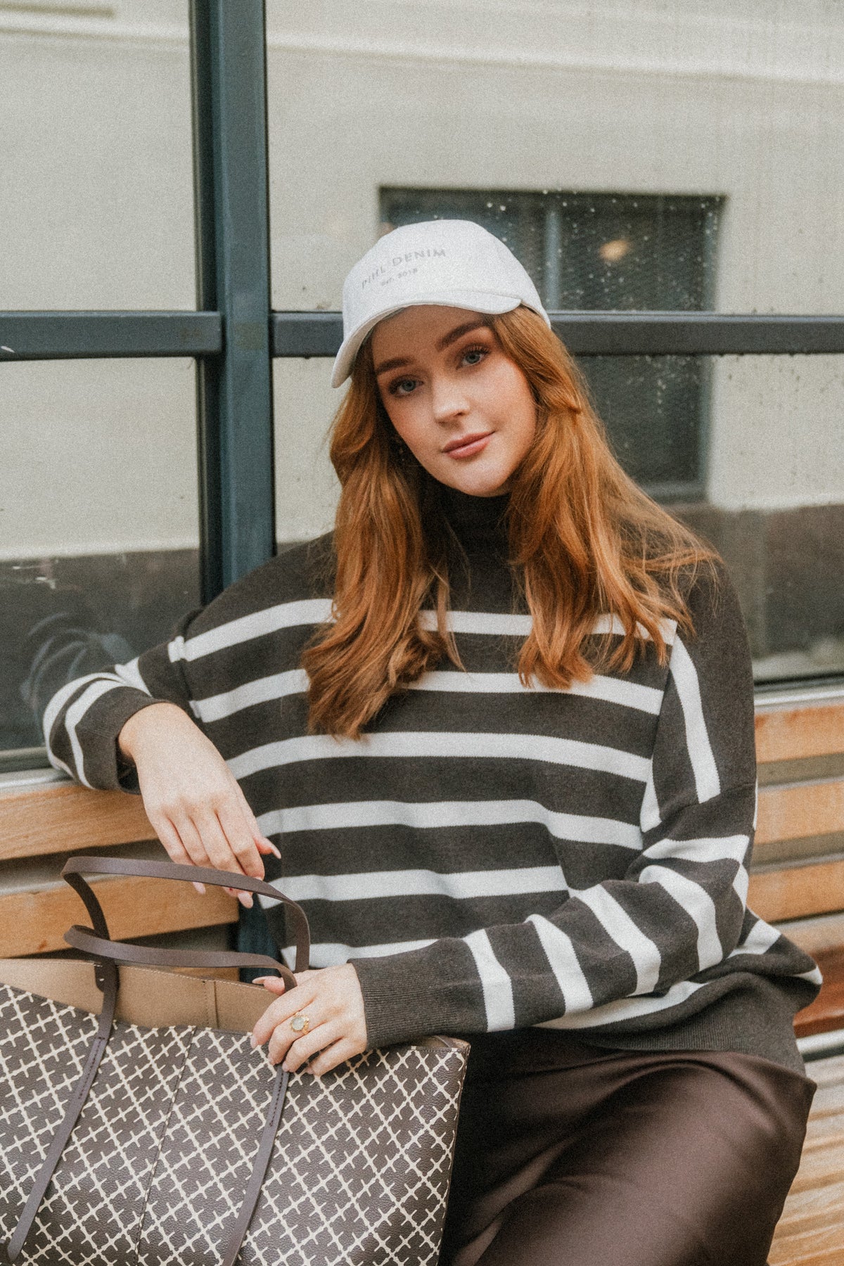 TenleyIW Turtleneck Pullover - Brun/Vit